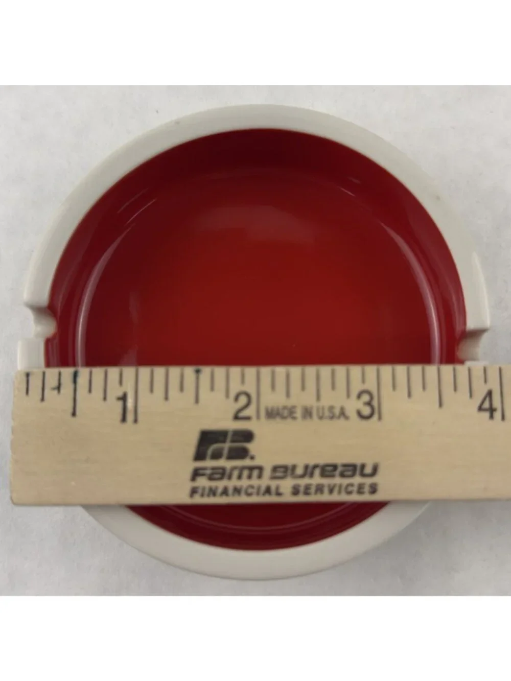 Vintage Kirin Beer Sakura China Ceramic Ashtray Made Japan Red White Breweriana